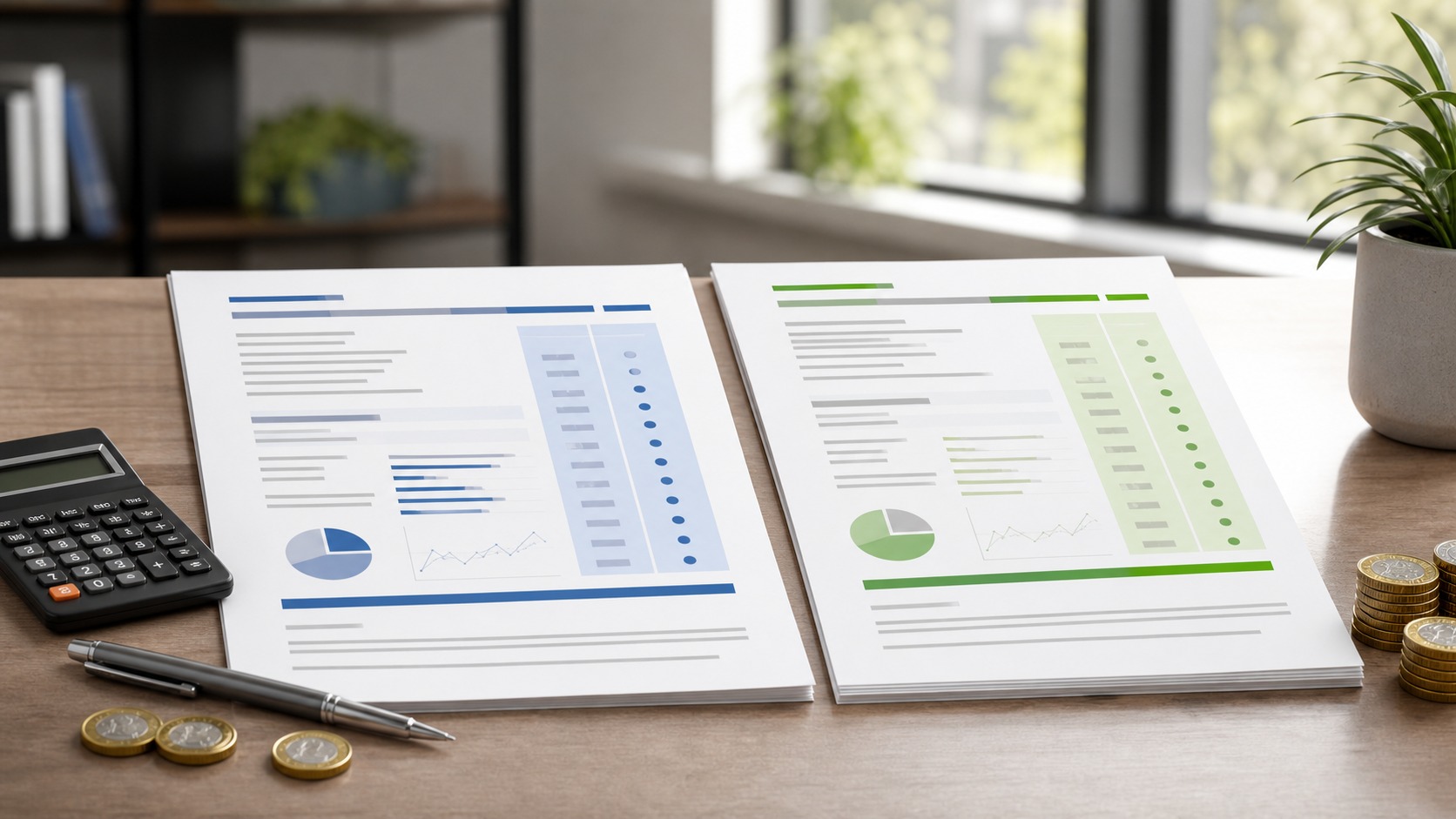 AJ Bell and Hargreaves Lansdown ISA fee comparison documents on a desk